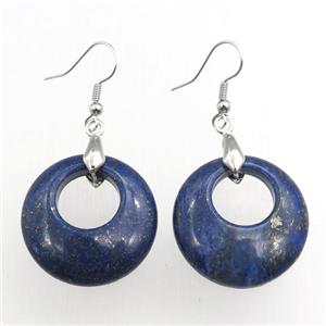 hook earring with lapis, approx 25mm [GM15520]