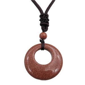 gold sandstone necklace, approx 25mm, 3mm [GM15524]