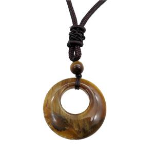 tiger eye stone necklace, approx 25mm, 3mm [GM15525]