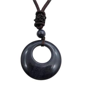 blue sandstone necklace, approx 25mm, 3mm [GM15535]