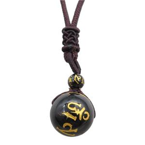 tibetan agate necklace, approx 16mm, 3mm [GM15539]
