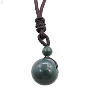 green agate necklace, approx 16mm, 3mm [GM15540]