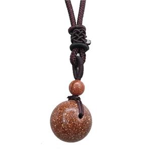 gold sandstone necklace, approx 16mm, 3mm [GM15551]