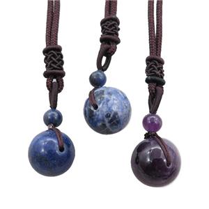 mixed gemstone necklace, approx 16mm, 3mm [GM15553]