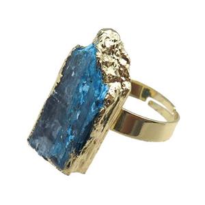 blue kyanite Rings, adjustable, gold plated, approx 16-25mm [GM15559]