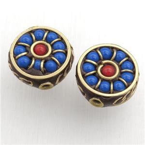tibetan beads, brass, circle, approx 19mm [GM15570]