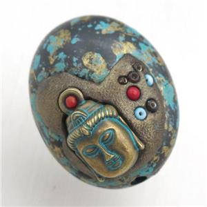 tibetan style buddha beads, brass, approx 25-31mm [GM15599]