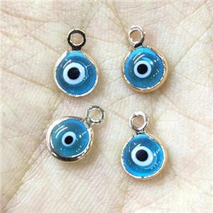 blue Lampwork evil eye pendant, approx 6mm dia [GM15605]