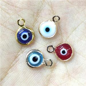 Lampwork Glass evil eye pendant, mix color, approx 6mm dia [GM15609]