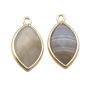 botswana agate pendant, faceted horseeye, gold plated, approx 11-18mm [GM15613]