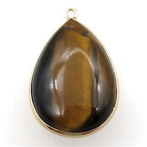 Tiger eye stone teardrop pendant, approx 20-30mm [GM15693]