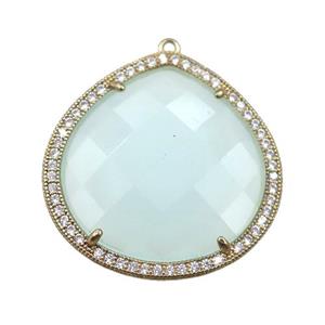 cats eye stone peandant paved rhonestone, faceted teardrop, approx 27mm [GM15717]