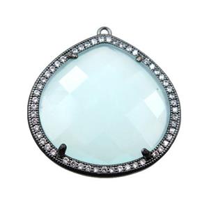 cats eye stone peandant paved rhonestone, faceted teardrop, approx 27mm [GM15728]
