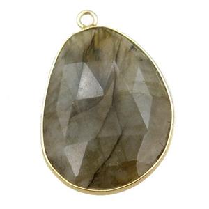 Labradorite pendant, faceted teardrop, approx 20-28mm [GM15778]