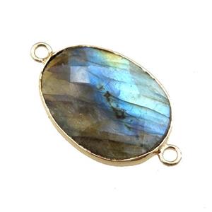 Labradorite connector, faceted oval, approx 16-22mm [GM15782]