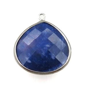 Natural Blue Sodalite Pendant Faceted Teardrop, approx 25mm [GM15790]
