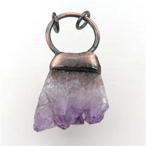 Amethyst Druzy pendant, antique red, approx 25-50mm [GM15907]