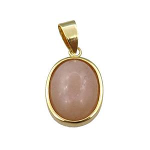 peach moonstone oval pendant, approx 14-18mm [GM16028]