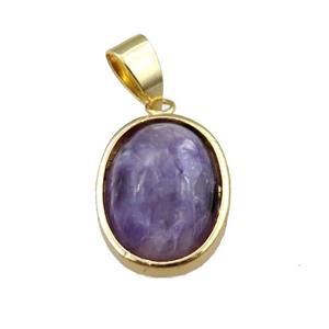 Amethyst oval pendant, approx 14-18mm [GM16032]