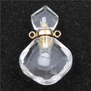 clear Quartz perfume bottle pendant, approx 16-27mm [GM16041]