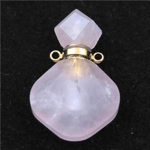 Rose Quartz perfume bottle pendant, approx 16-27mm [GM16042]