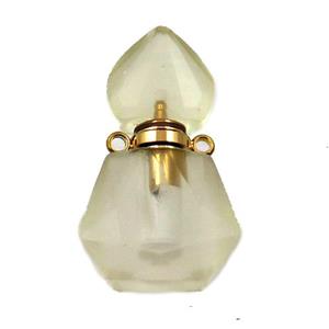 Lemon Quartz perfume bottle pendant, approx 16-27mm [GM16043]