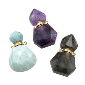 mix Gemstone perfume bottle pendant, approx 16-27mm [GM16047]