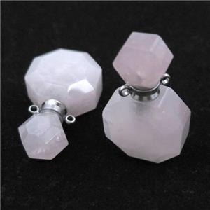 Rose Quartz perfume bottle pendant, approx 20-35mm [GM16049]