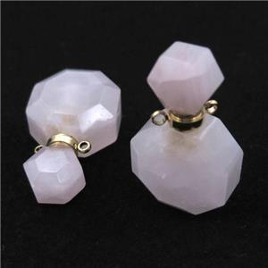 Rose Quartz perfume bottle pendant, approx 20-35mm [GM16052]