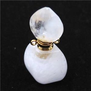 clear quartz perfume bottle pendant, approx 21-40mm [GM16054]