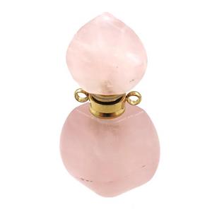 Rose Quartz perfume bottle pendant, approx 21-40mm [GM16055]