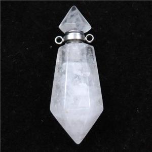 clear quartz perfume bottle pendant, approx 17-41mm [GM16060]