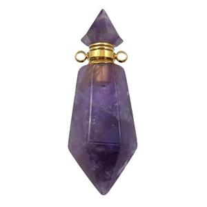 Amethyst perfume bottle pendant, approx 17-41mm [GM16064]