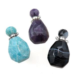 mix Gemstone perfume bottle pendant, approx 18-37mm [GM16071]
