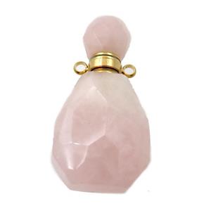 Rose Quartz perfume bottle pendant, approx 18-37mm [GM16073]