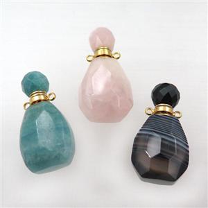 mix Gemstone perfume bottle pendant, approx 18-37mm [GM16076]