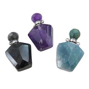 mix Gemstone perfume bottle pendant, approx 23-36mm [GM16083]
