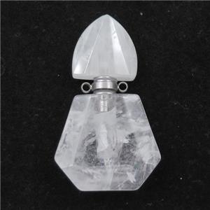 Clear Quartz perfume bottle pendant, approx 28-48mm [GM16091]
