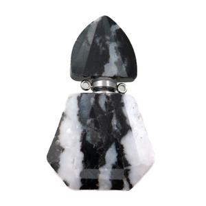 zebra Jasper perfume bottle pendant, approx 28-48mm [GM16094]