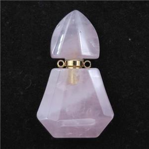 Rose Quartz perfume bottle pendant, approx 28-48mm [GM16100]