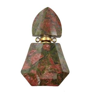 Unakite perfume bottle pendant, approx 28-48mm [GM16102]