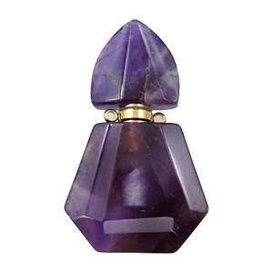 Amethyst perfume bottle pendant, approx 28-48mm [GM16103]