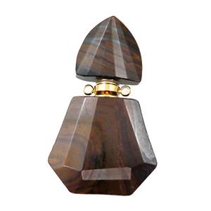 Tiger eye stone perfume bottle pendant, approx 28-48mm [GM16108]