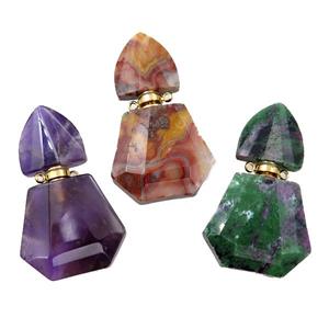 mix Gemstone perfume bottle pendant, approx 28-48mm [GM16109]