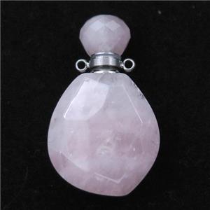Rose Quartz perfume bottle pendant, approx 23-38mm [GM16114]