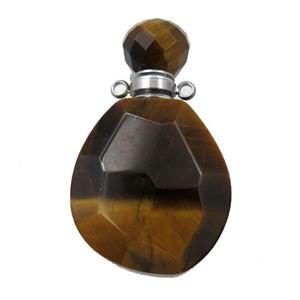 Tiger eye stone perfume bottle pendant, approx 23-38mm [GM16118]