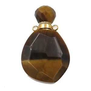 Tiger eye stone perfume bottle pendant, approx 23-38mm [GM16126]