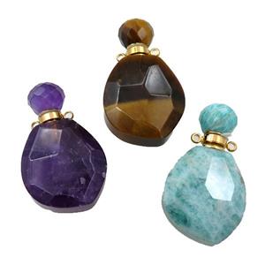 mix Gemstone perfume bottle pendant, approx 23-38mm [GM16128]