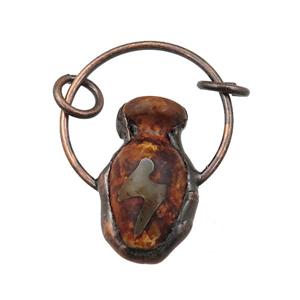 Dzi Agate gourd pendant, antique red, approx 17-25mm [GM16191]