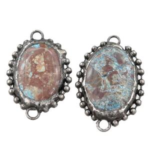 Ocean Jasper oval connector, approx 18-25mm [GM16227]